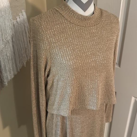 Old Navy Maternity Mock Neck Double Layer Nursing Midi Dress Size Large - Picture 2 of 7